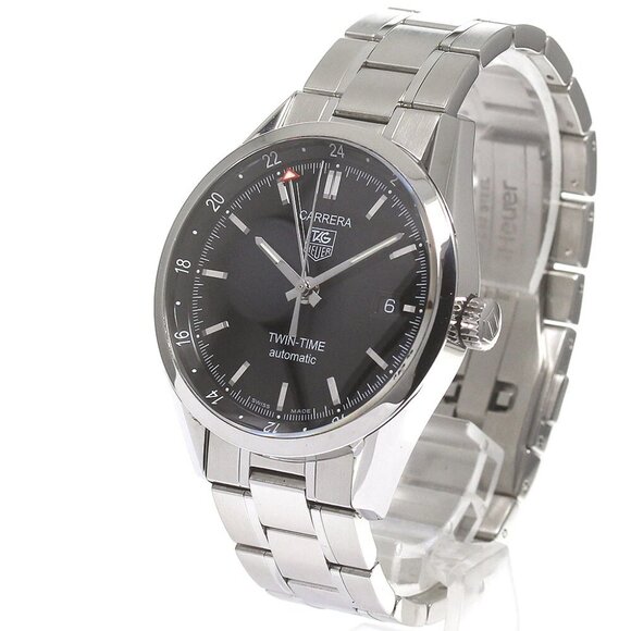 TAG HEUER Carrera Twin time WV2115 Black Dial Automatic Men's Watch_825175